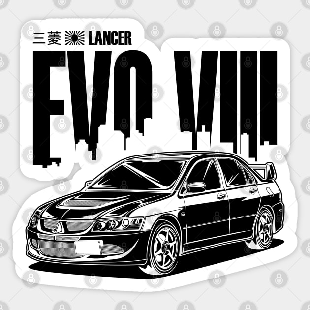 Lancer Evolution VIII - Black Print Sticker by WINdesign